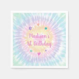Gefärbte Krawatte Pastel Rainbow Boho Hippie Gebu Serviette