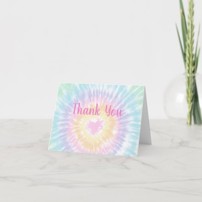 Gefärbte Krawatte Pastel Rainbow Boho Hippie Viele Dankeskarte (Vorderseite)