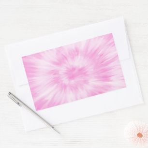 Gefärbte Krawatte Pastel Spiral Pink Tiedye Trend Rechteckiger Aufkleber