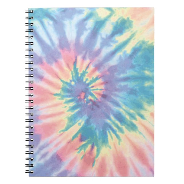 Gefärbte Krawatte Pastel Summer Spiral Gefärbte Kr Notizblock (Vorderseite)