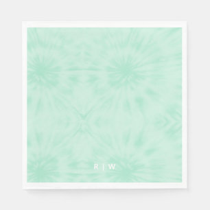 Gefärbte Krawatte Pastell Minze Green Monogram Serviette
