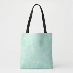 Gefärbte Krawatte Pastell Minze Green Monogram Tasche