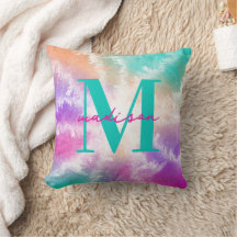 Gefärbte Krawatte Pastell Rosa Orange Aquamarine L