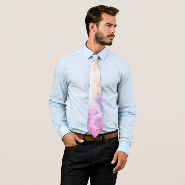 Gefärbte Krawatte Pastell Wasserfarbe Rosa Orange  (Beispiel)