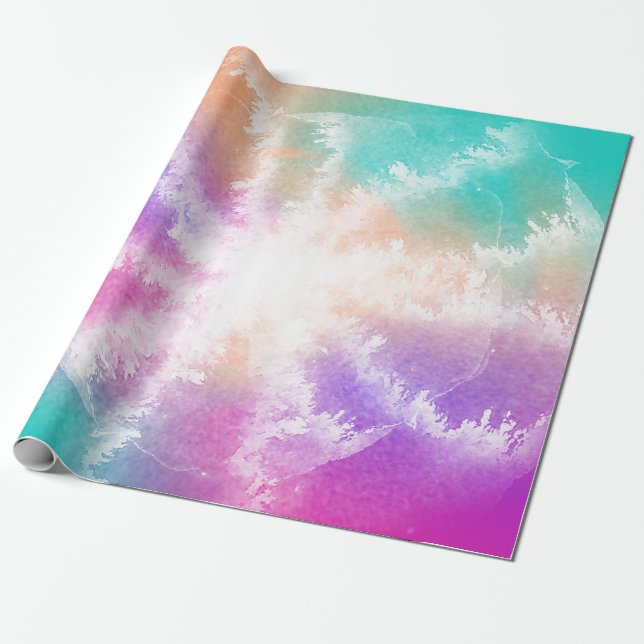 Gefärbte Krawatte Pastell Wasserfarbe Rosa Orange  Geschenkpapier (Ungerollt)