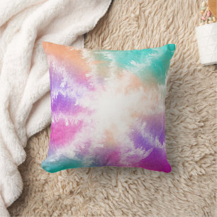 Gefärbte Krawatte Pastell Wasserfarbe Rosa Orange  Kissen