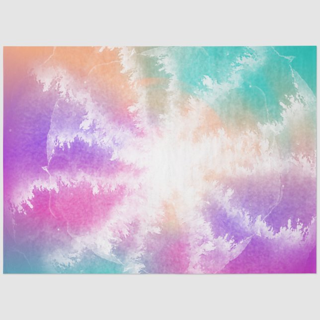Gefärbte Krawatte Pastell Wasserfarbe Rosa Orange  Seidenpapier (Vorderseite)