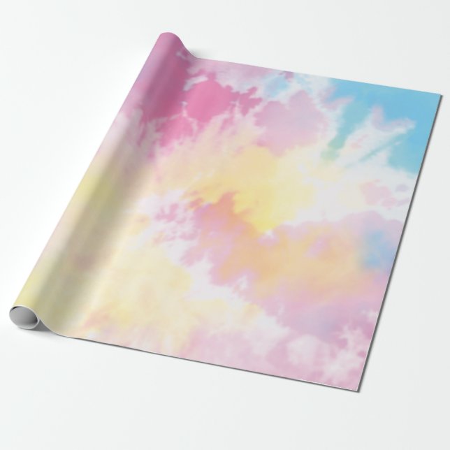 gefärbte Krawatte Pastell Wrapping Paper Geschenkpapier (Ungerollt)