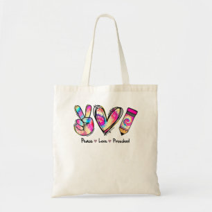 Gefärbte Krawatte Peace Liebe and Preschool Girl B Tragetasche