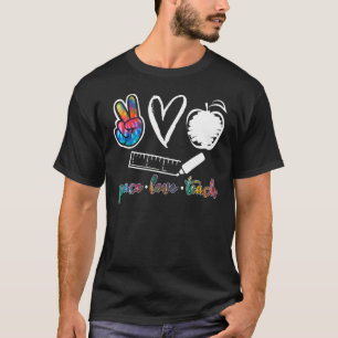 Gefärbte Krawatte Peace Liebe lehren zurück zur Sc T-Shirt