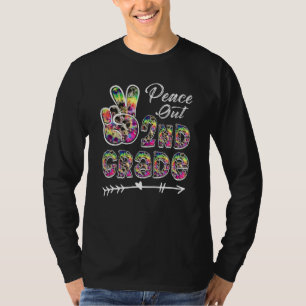 Gefärbte Krawatte Peace Out 2. Klasse Letzten Schu T-Shirt