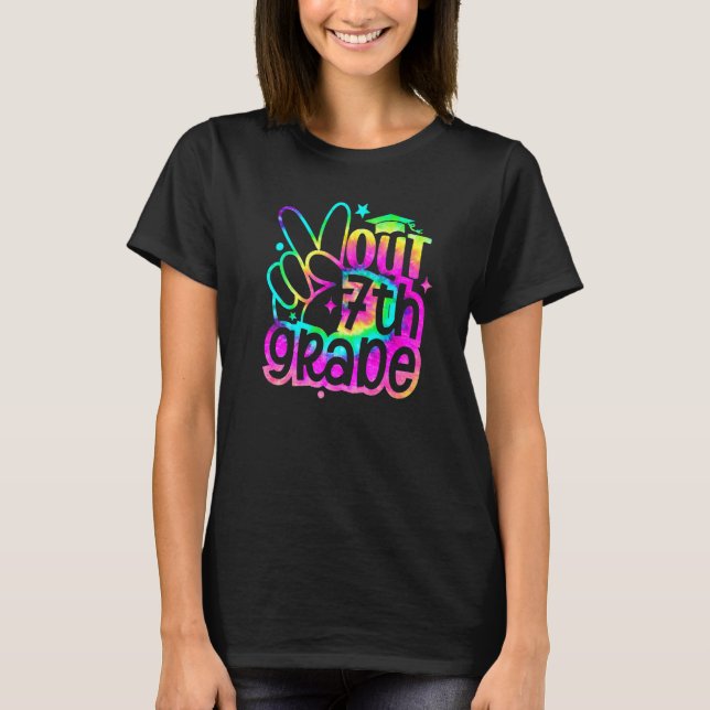 Gefärbte Krawatte Peace Out 7. Klasse Abschluss le T-Shirt (Vorderseite)