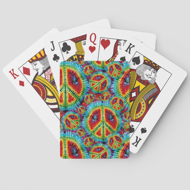 Gefärbte Krawatte Peace Sign Bicycle® Spielkarten (Rückseite)