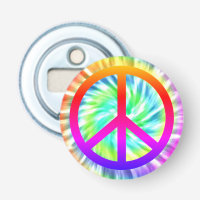 gefärbte Krawatte Peace Sign Magnet Backed Flasche