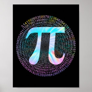 Gefärbte Krawatte Pi Happy Pi Day Poster