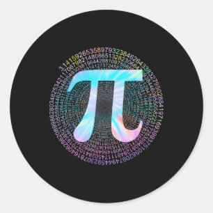 Gefärbte Krawatte Pi Happy Pi Day Runder Aufkleber