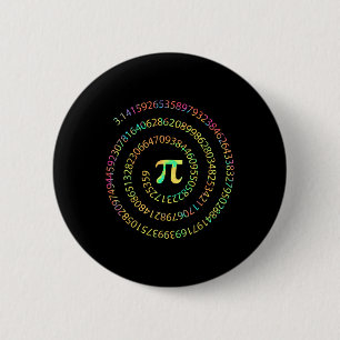 Gefärbte Krawatte Pi Tag 3.14 Spiral Pi Nummer Mat Button