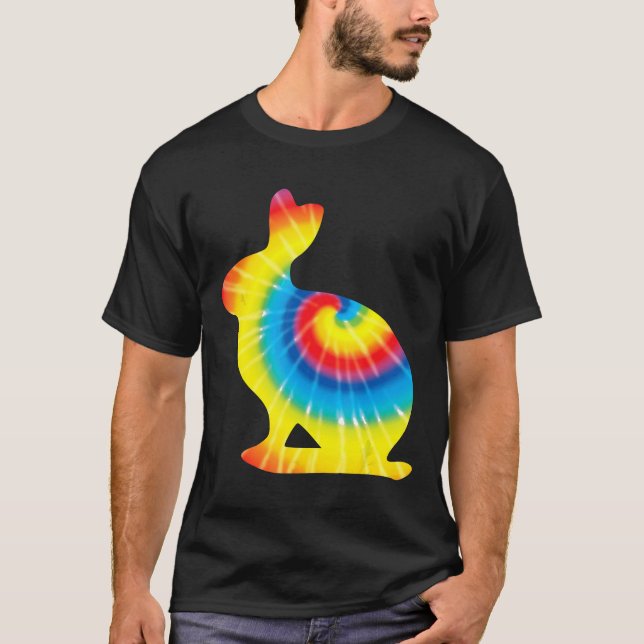 Gefärbte Krawatte Pika Rainbow Print Rock Rabbit H T-Shirt (Vorderseite)