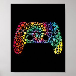 Gefärbte Krawatte Polka Dot Video Game Happy Dot D Poster