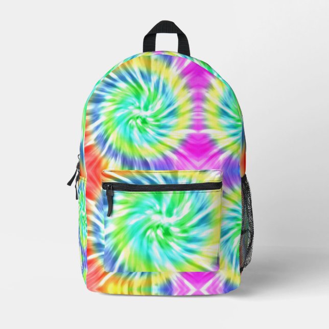 Gefärbte Krawatte Psychedelic Bedruckter Rucksack (Vorderseite)