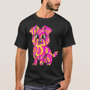 Gefärbte Krawatte Psychedelic Hund Welpenbesitzer  T-Shirt