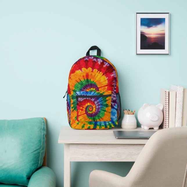 Gefärbte Krawatte Psychedelisches Muster Bedruckter Rucksack (InSitu)