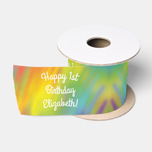 Gefärbte Krawatte Rainbow Birthday Party Satinband
