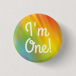 Gefärbte Krawatte Rainbow Geburtstagsparty Kinder  Button