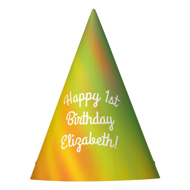 Gefärbte Krawatte Rainbow Geburtstagsparty Kinder  Partyhütchen (Vorderseite)