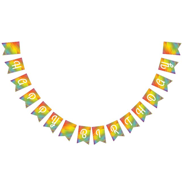 gefärbte Krawatte Rainbow Geburtstagsparty Kinder  Wimpelkette (Alle)
