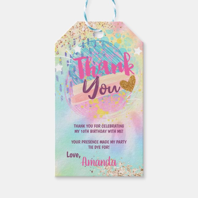 Gefärbte Krawatte Rainbow Geschenkanhänger (Vorderseite)