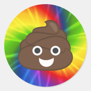 Gefärbte Krawatte Rainbow Poo Emoji Stickers