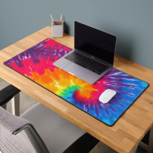 Gefärbte Krawatte Rainbow Retro Design Schreibtischunterlage