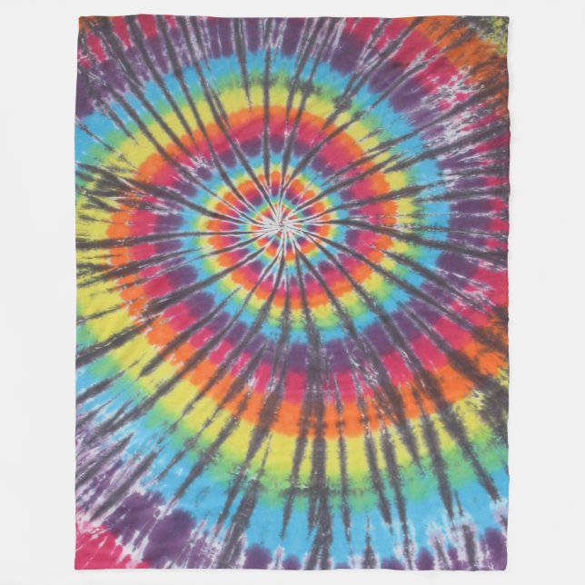 Gefärbte Krawatte Rainbow Swirl Fleecedecke (Vorderseite)