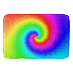 Gefärbte Krawatte Rainbow Swirl Hippie Boho Chic Badematte