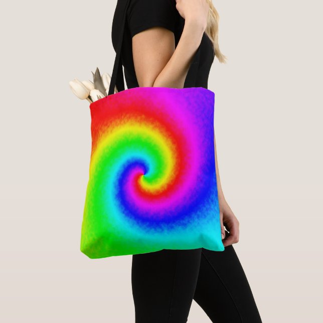Gefärbte Krawatte Rainbow Swirl Hippie Boho Chic Tasche (Von Nahem)