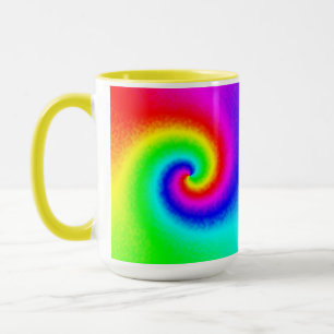 Gefärbte Krawatte Rainbow Swirl Hippie Boho Chic Tasse