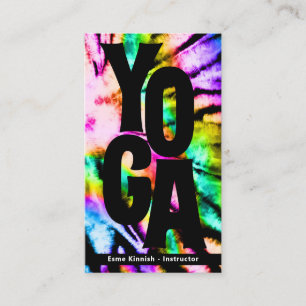 Gefärbte Krawatte Rainbow Yoga Studio oder Instruc Visitenkarte