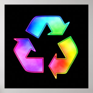 Gefärbte Krawatte Recycilng Symbol-Plakat Poster