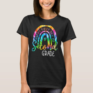 Gefärbte Krawatte Regenbogen glücklich ersten Tag  T-Shirt
