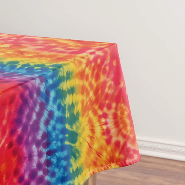 Gefärbte Krawatte Regenbogenstreifen Tablette Tischdecke (Beispiel)