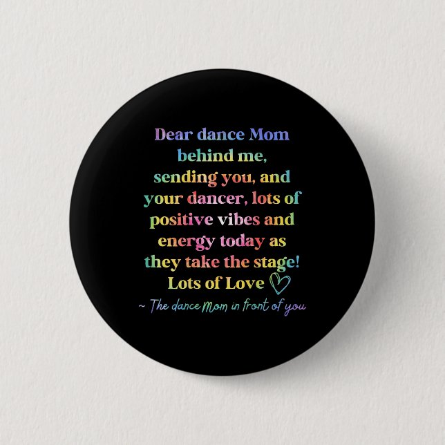 Gefärbte Krawatte Retro Liebe Tanz Mama hinter mir Button (Vorderseite)