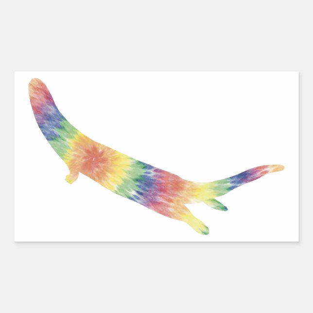 Gefärbte Krawatte River Otter Sticker (Vorderseite)