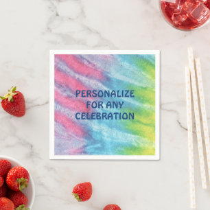 Gefärbte Krawatte Rosa Personalisiert Paper Party Serviette