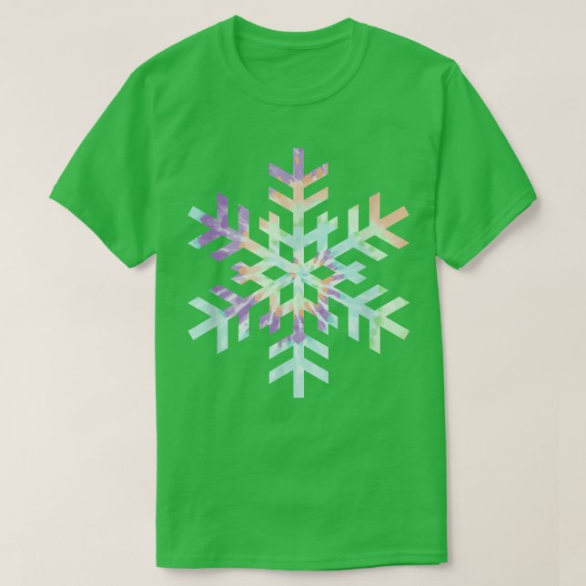 Gefärbte Krawatte Schneeflocken Winterweihnachtsfe T-Shirt (Design vorne)