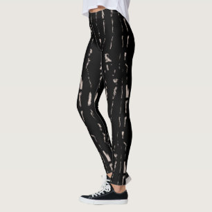 Gefärbte Krawatte Schwarzes Punk Abstraktes Muster Leggings