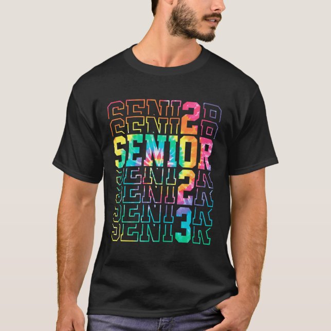 Gefärbte Krawatte Senior Abschluss Class of 2023 S T-Shirt (Vorderseite)