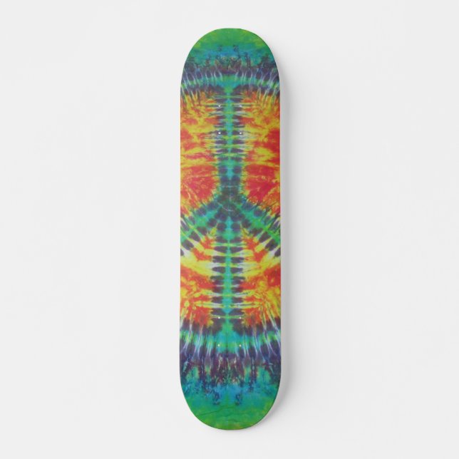 Gefärbte Krawatte Skateboard - Friedenszeichen (Vorne)