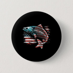 Gefärbte Krawatte Skeleton Lachs American 4th July Button