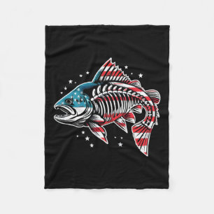 Gefärbte Krawatte Skeleton Lachs American 4th July Fleecedecke